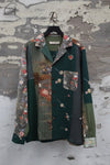 Aviva Jifei Xue Antique fabric silk patchwork handmade kimono long-sleeved shirt Collection AJX-CO-KPLS-GRN-LV 9